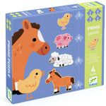 Primo Puzzle Fattoria Djeco, 4 puzzle progressivi per bambini dai 2 anni