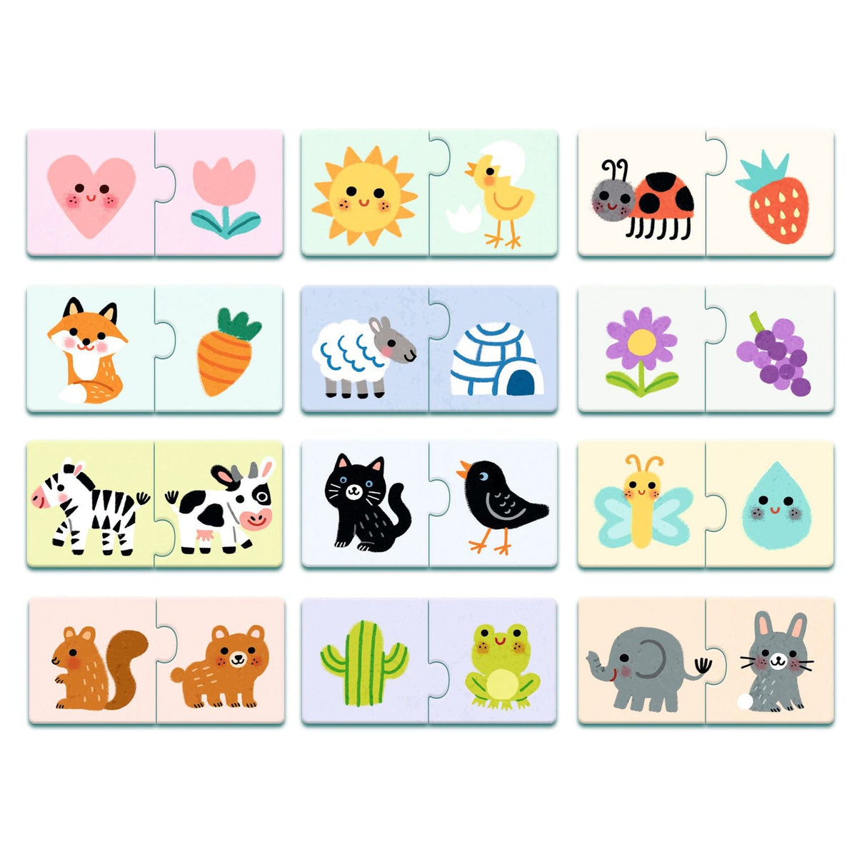 Puzzle Duo Djeco Colori, tessere in cartone spesso