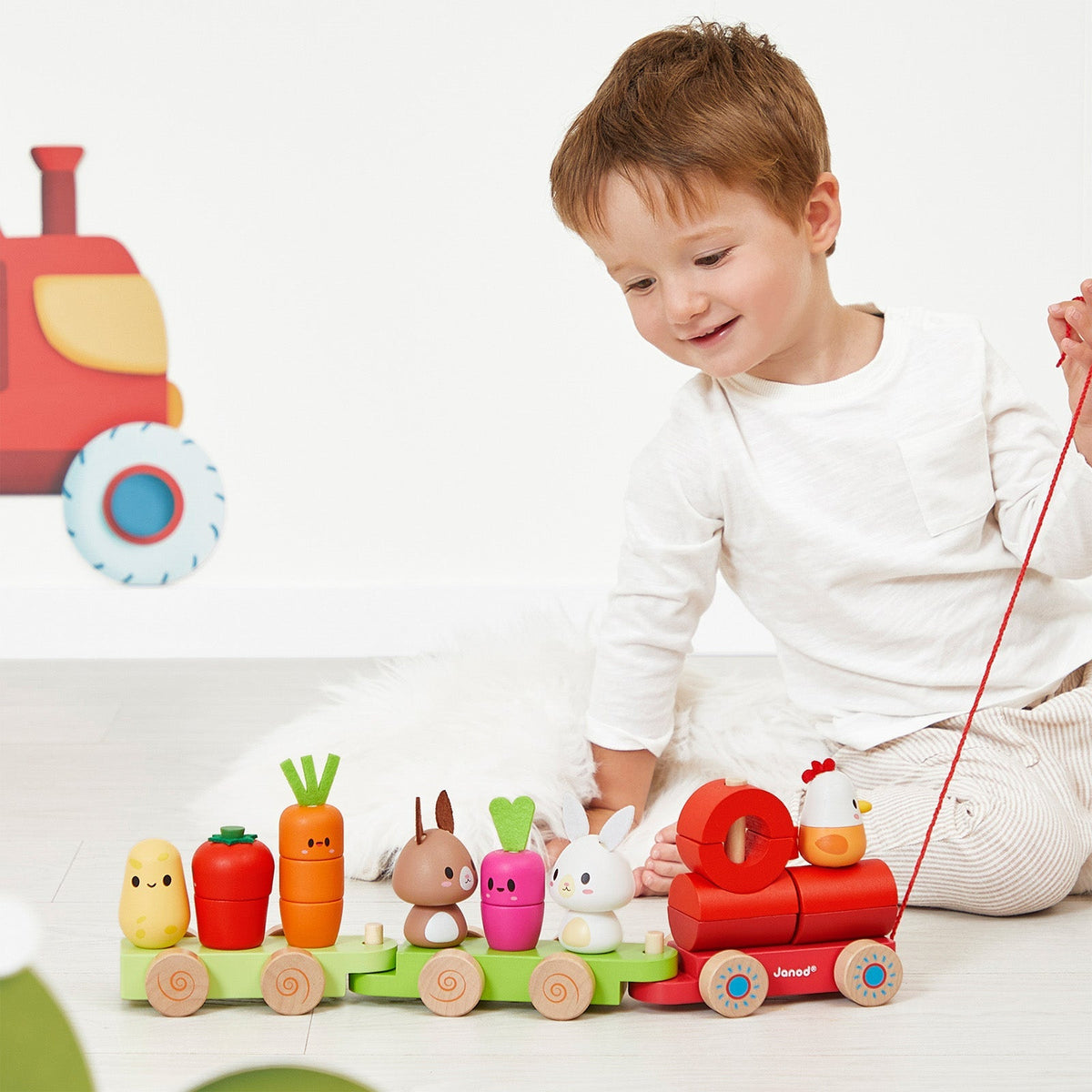 Trenino in legno Janod da tirare per bambini dai 12 mesi