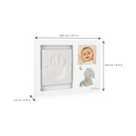 Cornice Kaloo con kit per impronta e foto del bambino, misure 26,5 cm x 21,5 cm, perfetta per un ricordo di nascita
