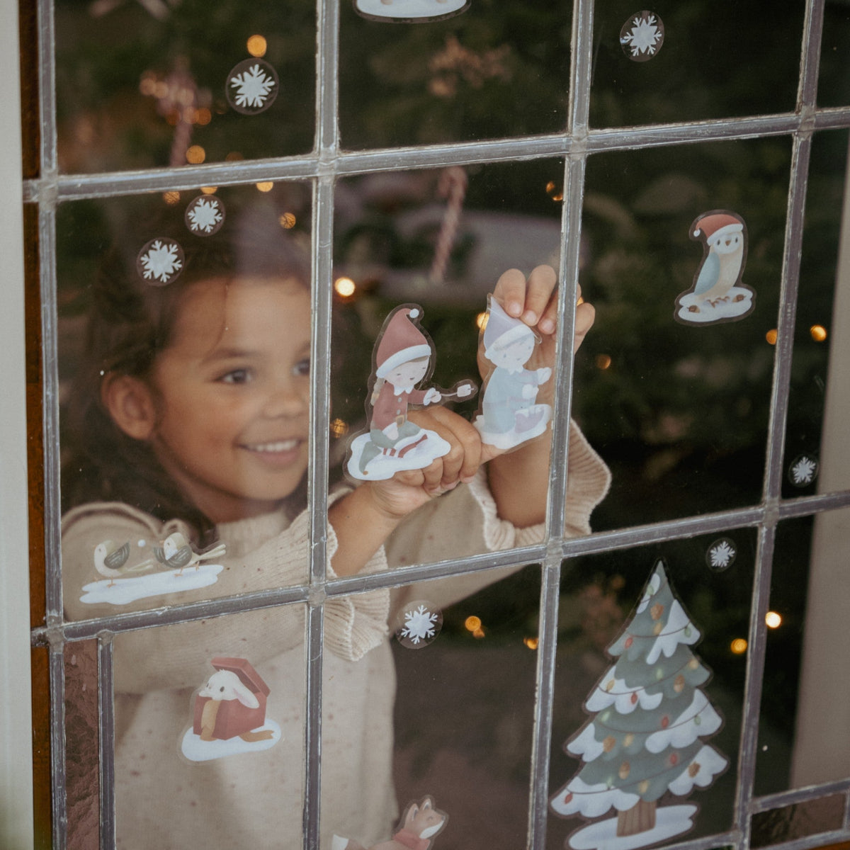 Little Dutch vetrofanie natalizie multicolore – adesivi per finestre di Natale