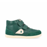 Scarpe Bobux I Walk Champ High Deep Emerald + Chalk per bambini, tomaia verde smeraldo con dettagli color chalk, suola flessibile, chiusura a strappo, protezione della caviglia.