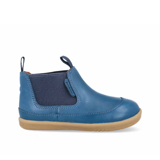 Scarpe Bobux i-Walk Traveler Tidal Teal, perfette per bambini in fase di crescita avanzata, con elastici laterali per facile calzata