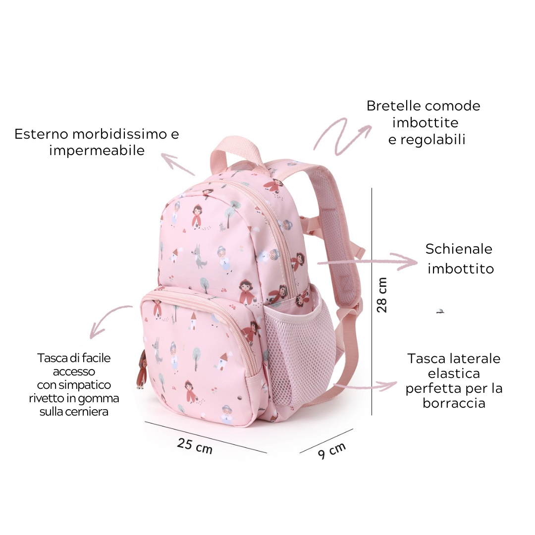 zainetto tutete cappuccetto rosso  scuola tutete 