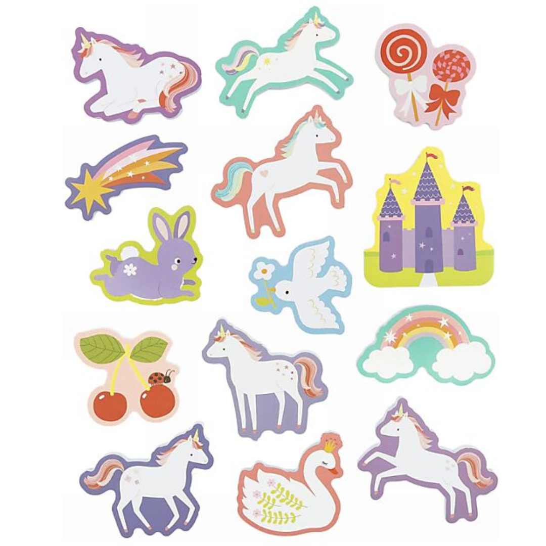A Little Lovely Company forme in schiuma bagnetto unicorni, set 14 pezzi con retina