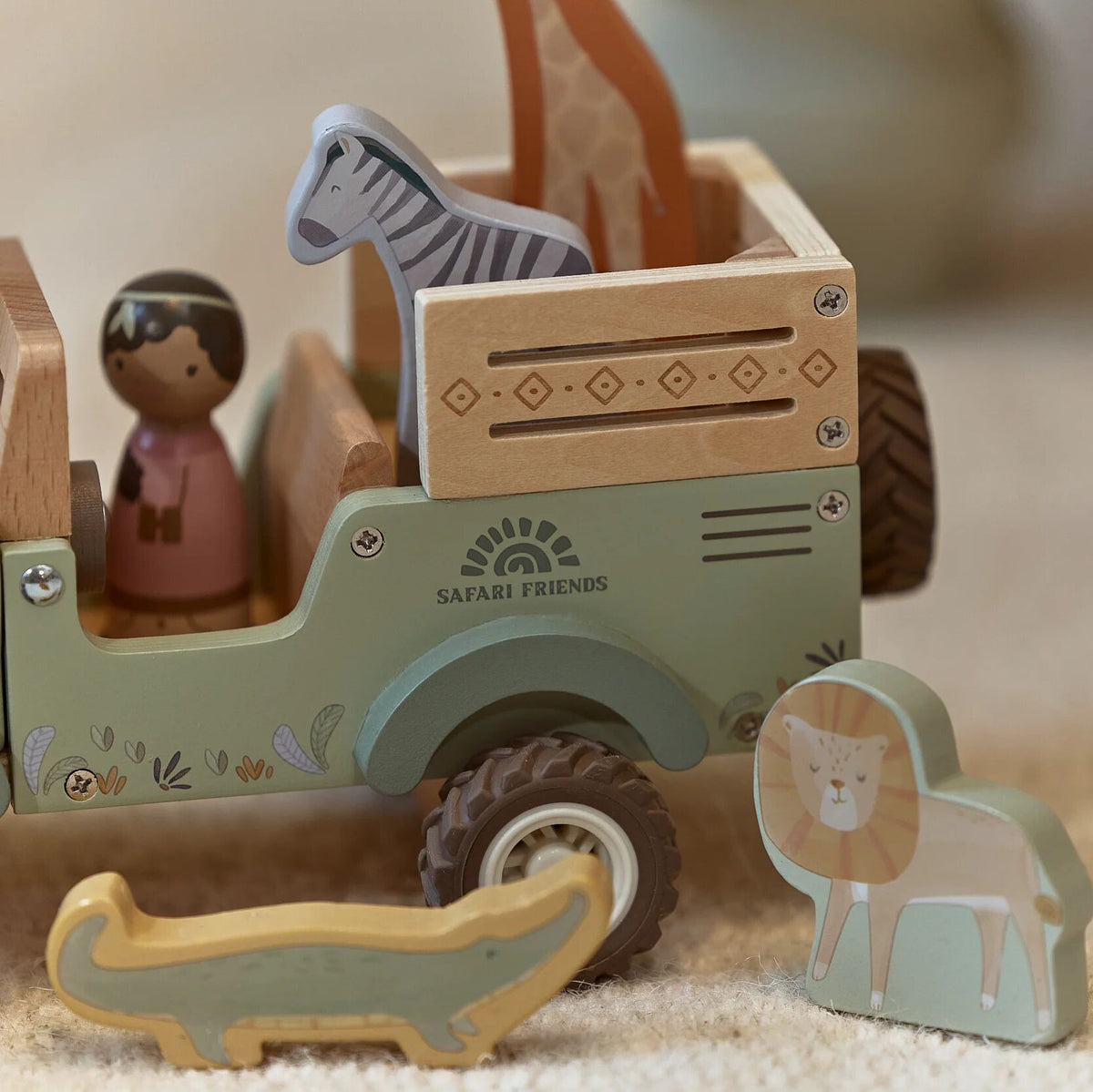 Giochi in legno per bambini: auto safari Little Dutch