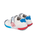 scarpe primi passi Biomecanics Biogateo bianche e blu vista posteriore