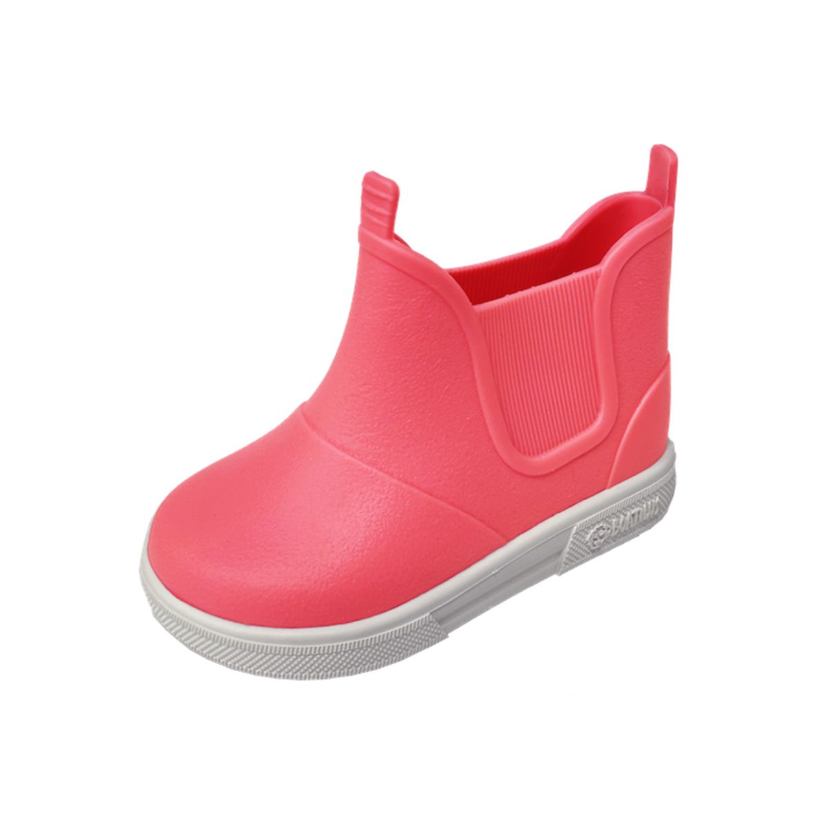 Boatilus Baby Beatly Fucsia, stivaletti pioggia bambina bassi in gomma, rosa acceso con suola bianca