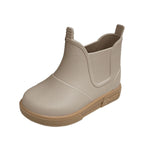 Boatilus Baby Beatly Mastic, stivaletti pioggia bambini bassi in gomma, tortora chiaro con suola beige