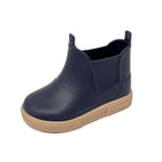 Boatilus Baby Beatly Navy con suola beige, stivaletti pioggia bambini bassi in gomma, blu navy