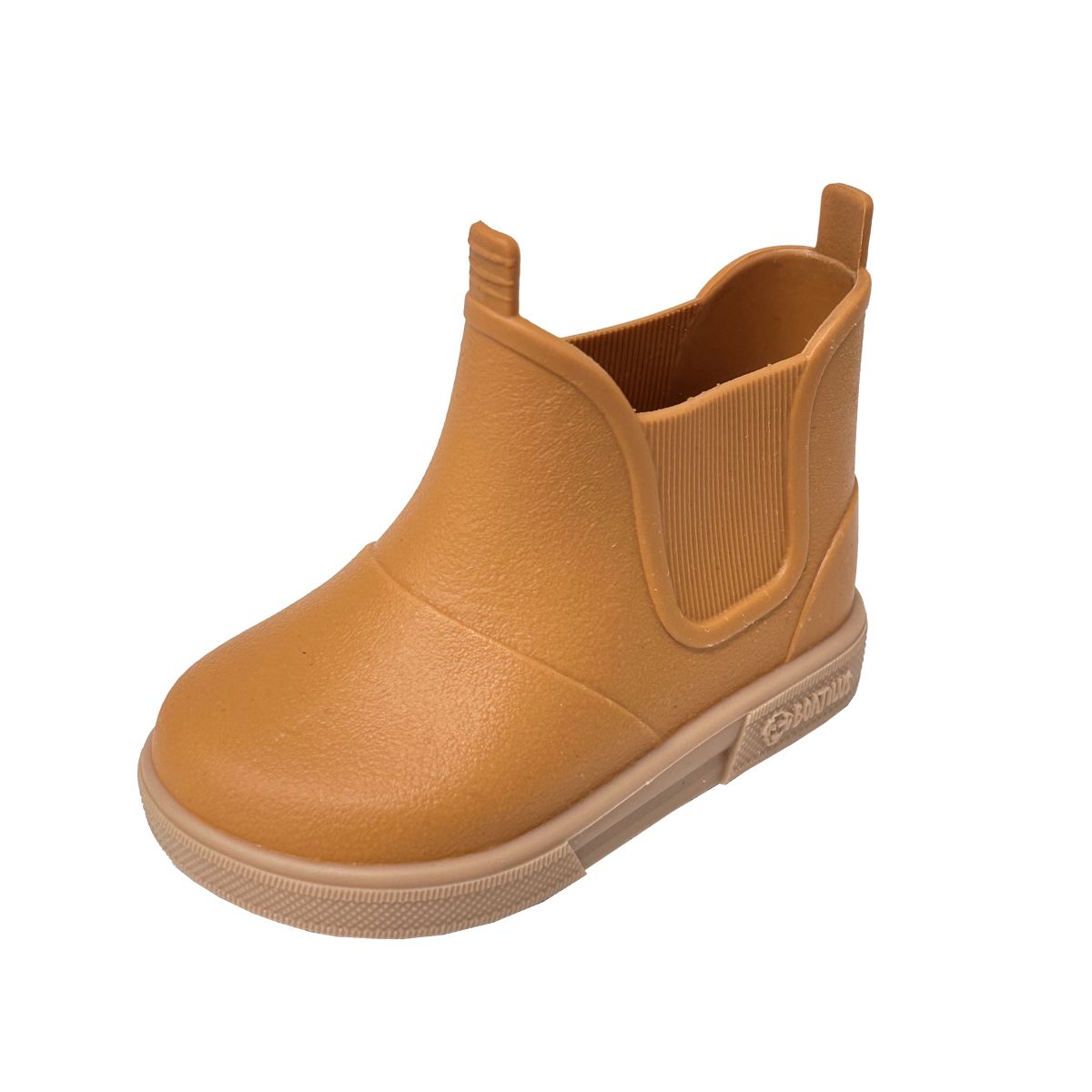 Boatilus Baby Beatly Pumpkin, stivaletti pioggia bambini bassi in gomma, arancio zucca con suola beige
