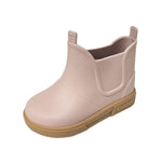 Boatilus Baby Beatly Rosa Cipria, stivaletti pioggia bambina bassi in gomma, rosa tenue con suola beige