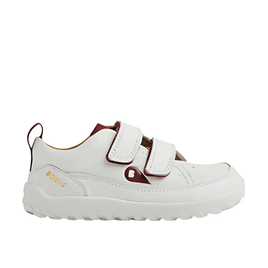 Profilo laterale delle Bobux I-Walk Dawn bianche scarpe barefoot bambini 