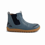 Bobux Alpha Trail I-Walk Stormy Weather stivaletto barefoot bambino in pelle blu con soffietto elastico