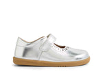 Bobux I-Walk Lola Silver scarpe Mary Jane bambina in pelle argento, vista laterale