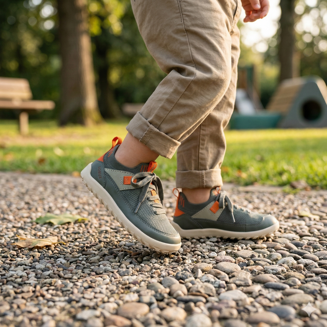 Scarpe flessibili bambini Bobux Alpha Meta Vetiver dimostrazione flessibilità suola