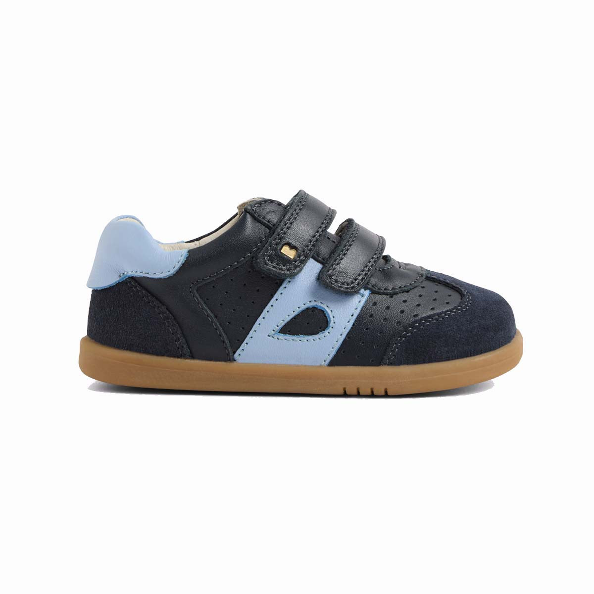 Bobux I-Walk Titan Navy scarpa bambino in pelle e camoscio blu navy con doppio velcro azzurro
