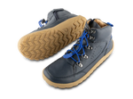 Stivaletto barefoot Bobux Branx Navy in pelle con lacci elastici e fermacorda