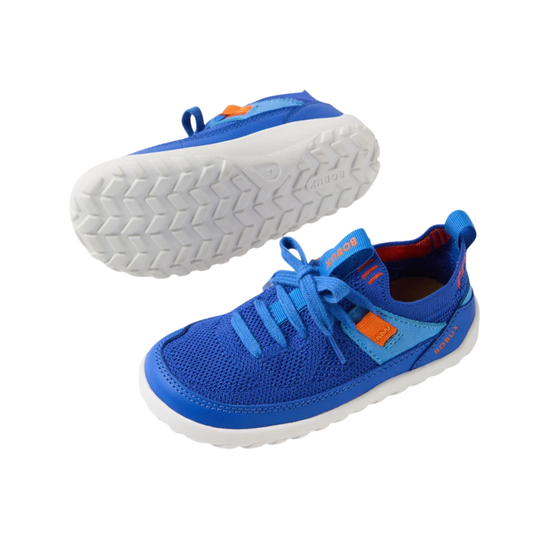 Scarpe morbide bambini Bobux Meta Dazzling Blue con knit traspirante