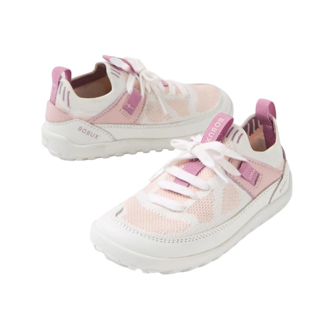 Scarpe Bobux I-Walk Meta White-Parfait Pink con suola flessibile per bambini