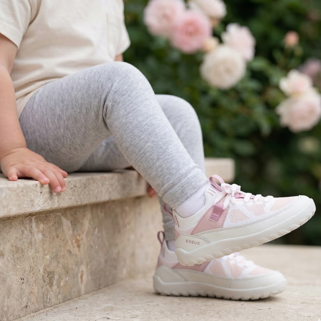 Bobux I-Walk Meta White-Parfait Pink scarpe barefoot bambini colore rosa e bianco