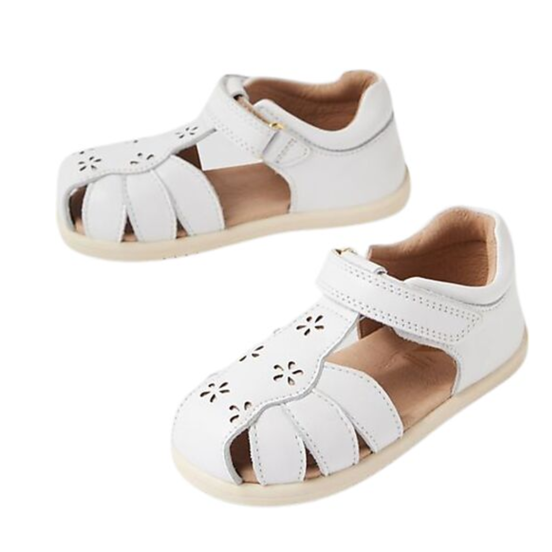 Sandalo bianco bambini Bobux I-Walk con suola flessibile