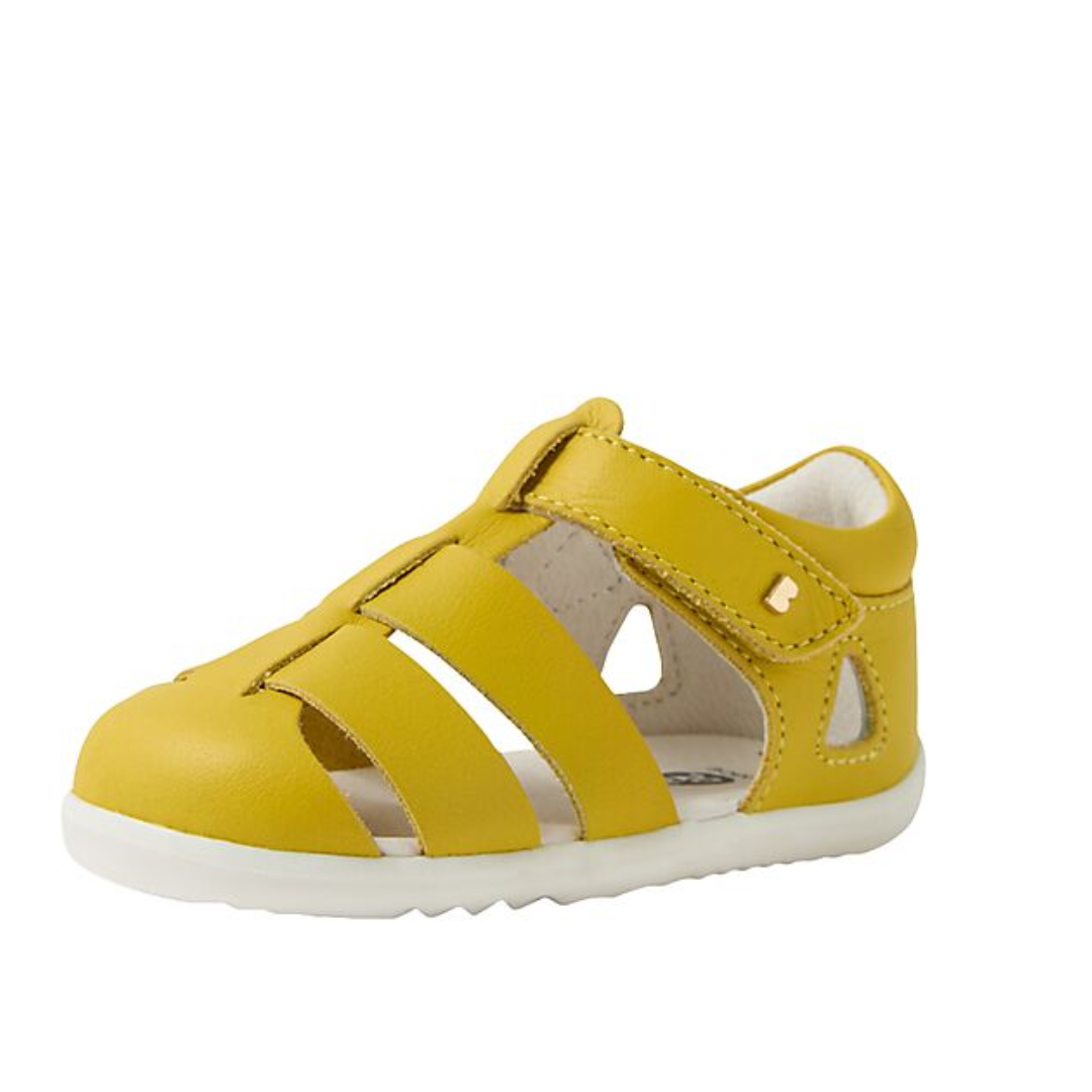 scarpe barefoot bambini Bobux sandali gialli primi passi suola sottile flessibile