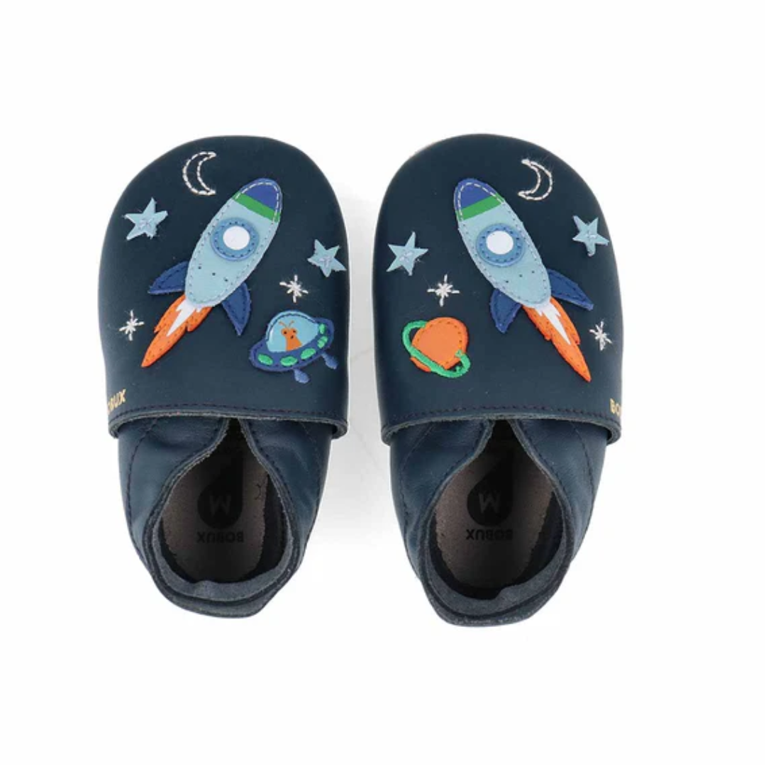 Bobux Soft Sole - Cosmic Rocket Navy - Scarpine Casa e Asilo