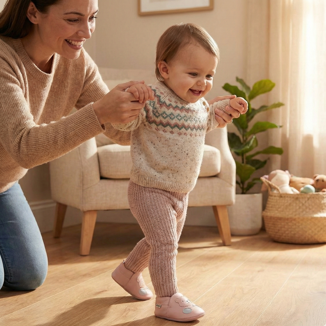 Collezione Bobux Soft Sole: varietà di colori e fantasie per abbinarsi a ogni outfit senza rinunciare alla salute. bobux soft sole teddy ballet pink

