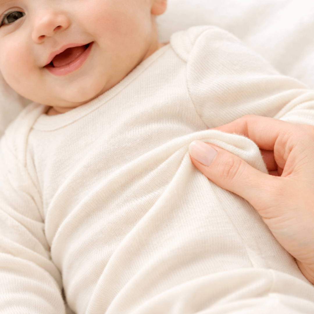 Body in lana e seta per neonato a costine sottili, estremamente morbido e ideale per pelli sensibili - Le Coccole