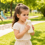 Borraccia bambina Noüka rosa con cannuccia in silicone morbido