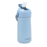 Borraccia bambino Noüka blu con cannuccia in silicone morbido