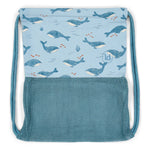 Borsa mare bambini Little Dutch Ocean World blu in cotone biologico