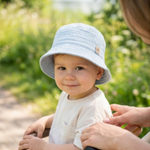 Cappello estivo bambino Sterntaler pescatore in mussola di cotone bio UV 50+ azzurro