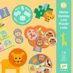 5 giochi Djeco Mémo Loto Domino animali selvatici – scatola