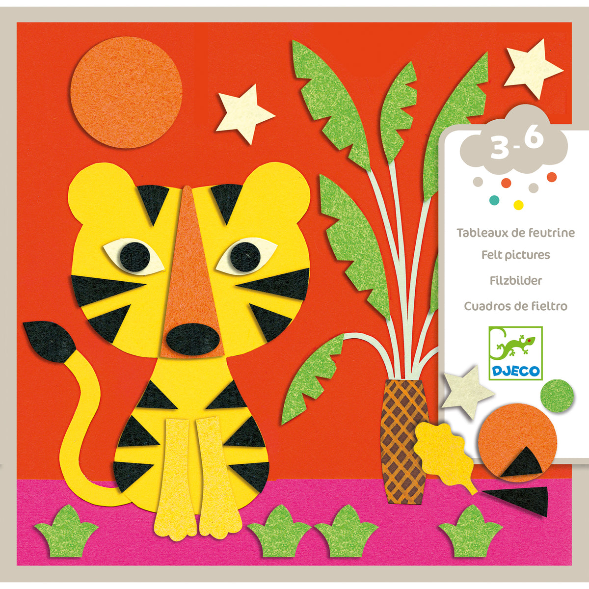 Kit collage in feltro Djeco Dolce Natura per bambini di 3 anni