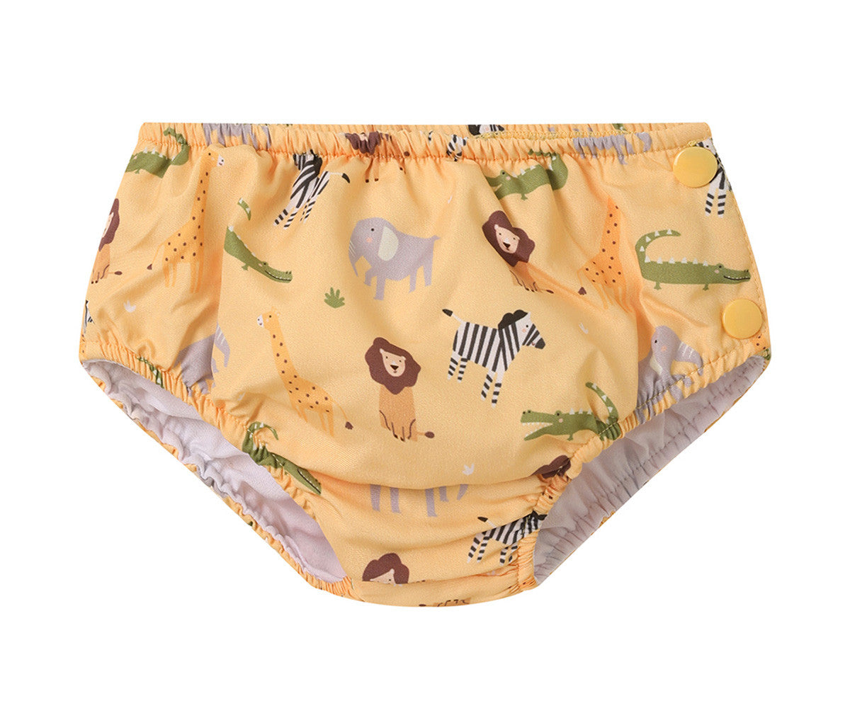 Costumino contenitivo mare e piscina bambina fantasia animali Monnëka Wild Animals