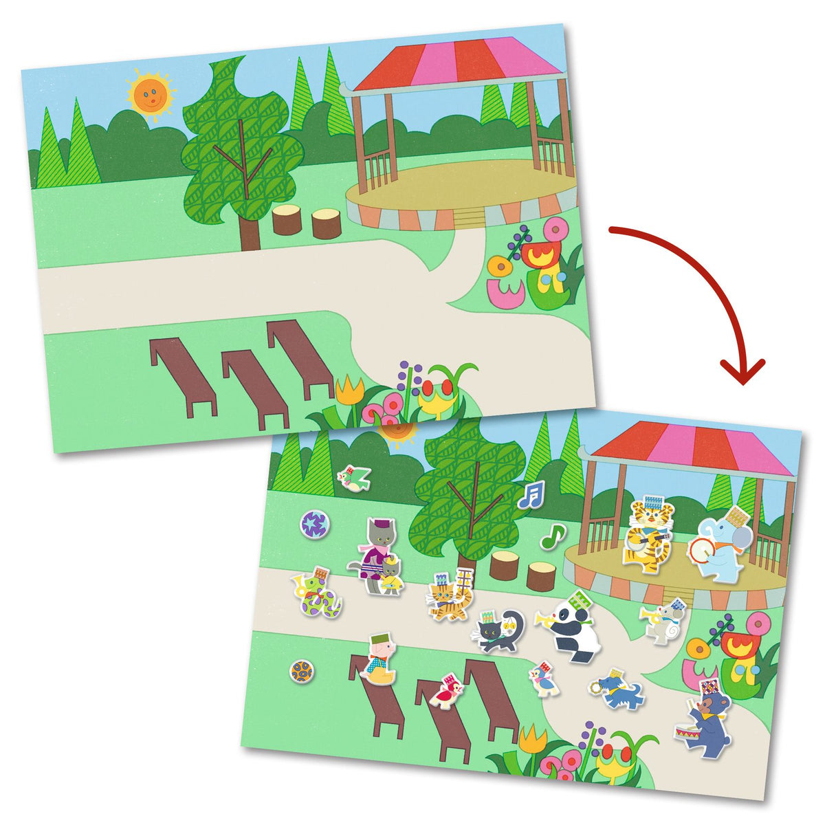 Stickers Fanfare Djeco – scena della parata composta