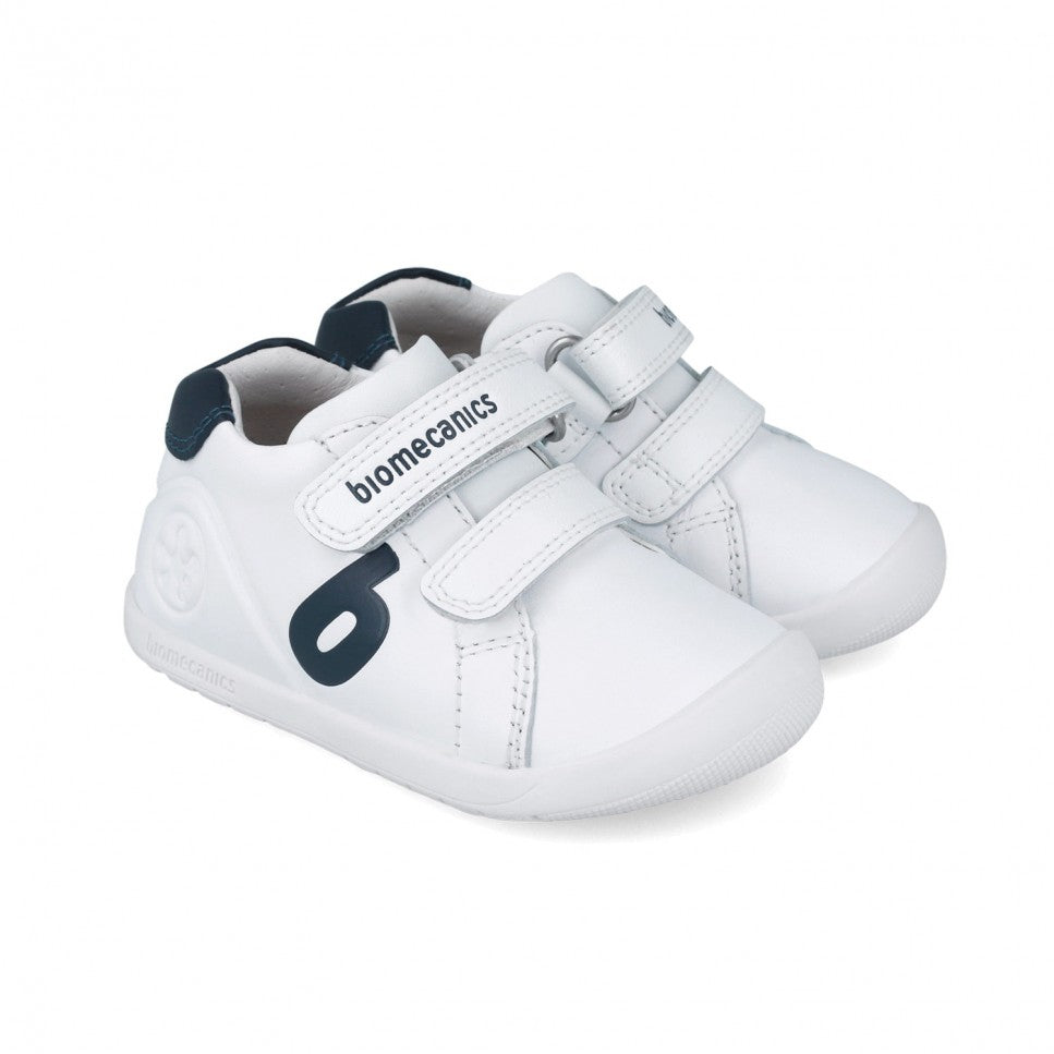 Scarpe barefoot bambino Biomecanics bianche e blu navy 251010-A578