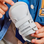 Sneakers barefoot bambino in pelle nappa bianco blu Biomecanics