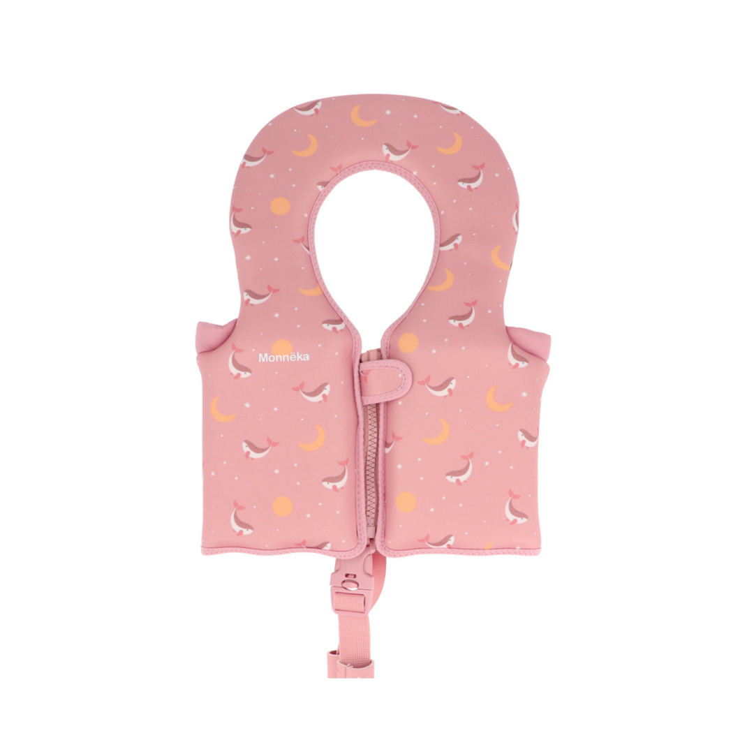 Giacca galleggiante Monnëka Pink Whale 1-2 anni per bambini 11-15 kg