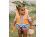 Giacca apprendimento nuoto bambini Monnëka a righe blu