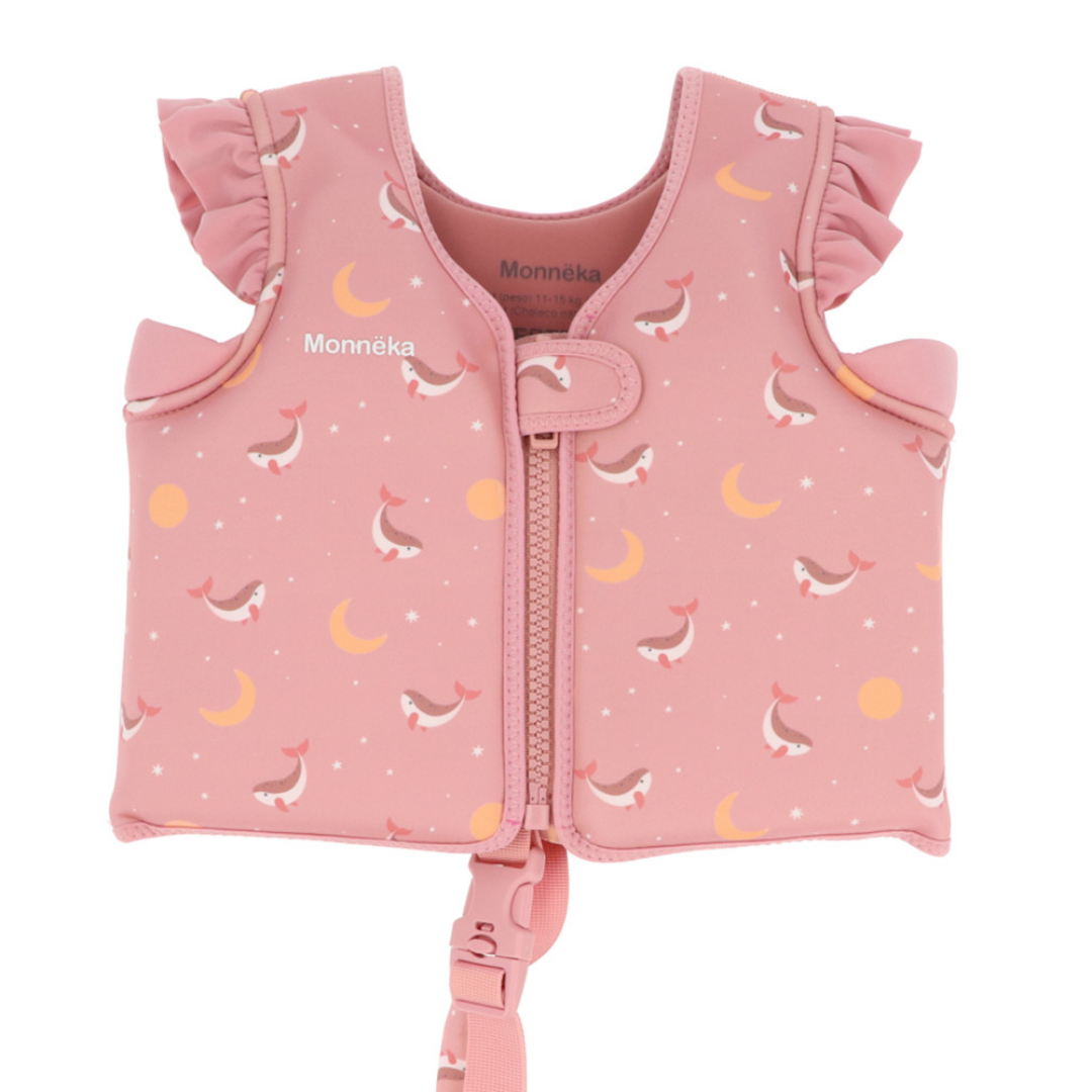 Giubbotto galleggiante bambini Monnëka Pink Whale 15-19 kg
