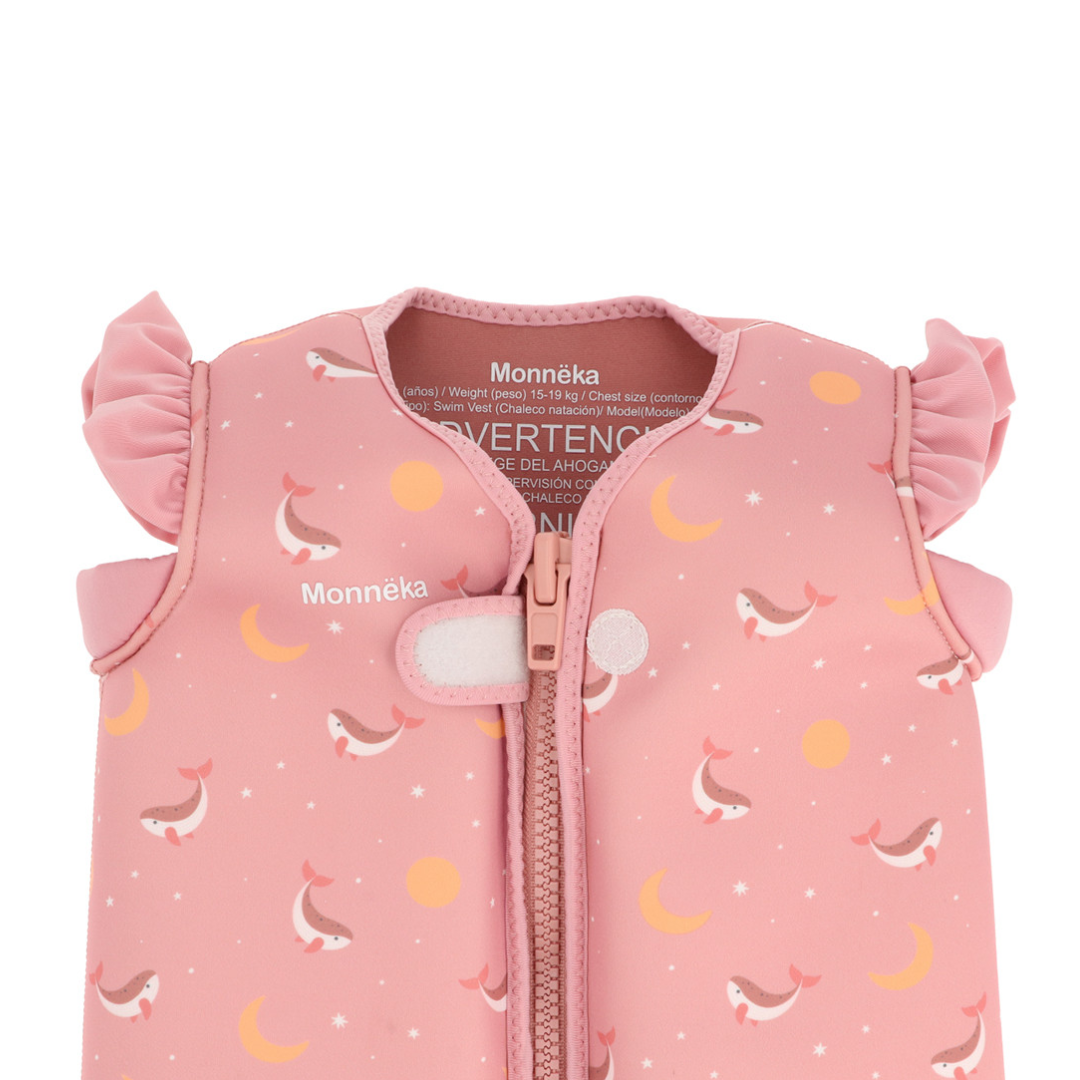 Giacca galleggiante rosa bambina Pink Whale per mare e piscina