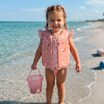 Giacca galleggiante rosa bambina Mermaid Cats per mare e piscina