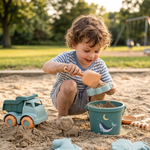 Giochi da spiaggia per bambini Monnëka Whale Teal, set 9 pezzi per sabbia e acqua, fantasia balena