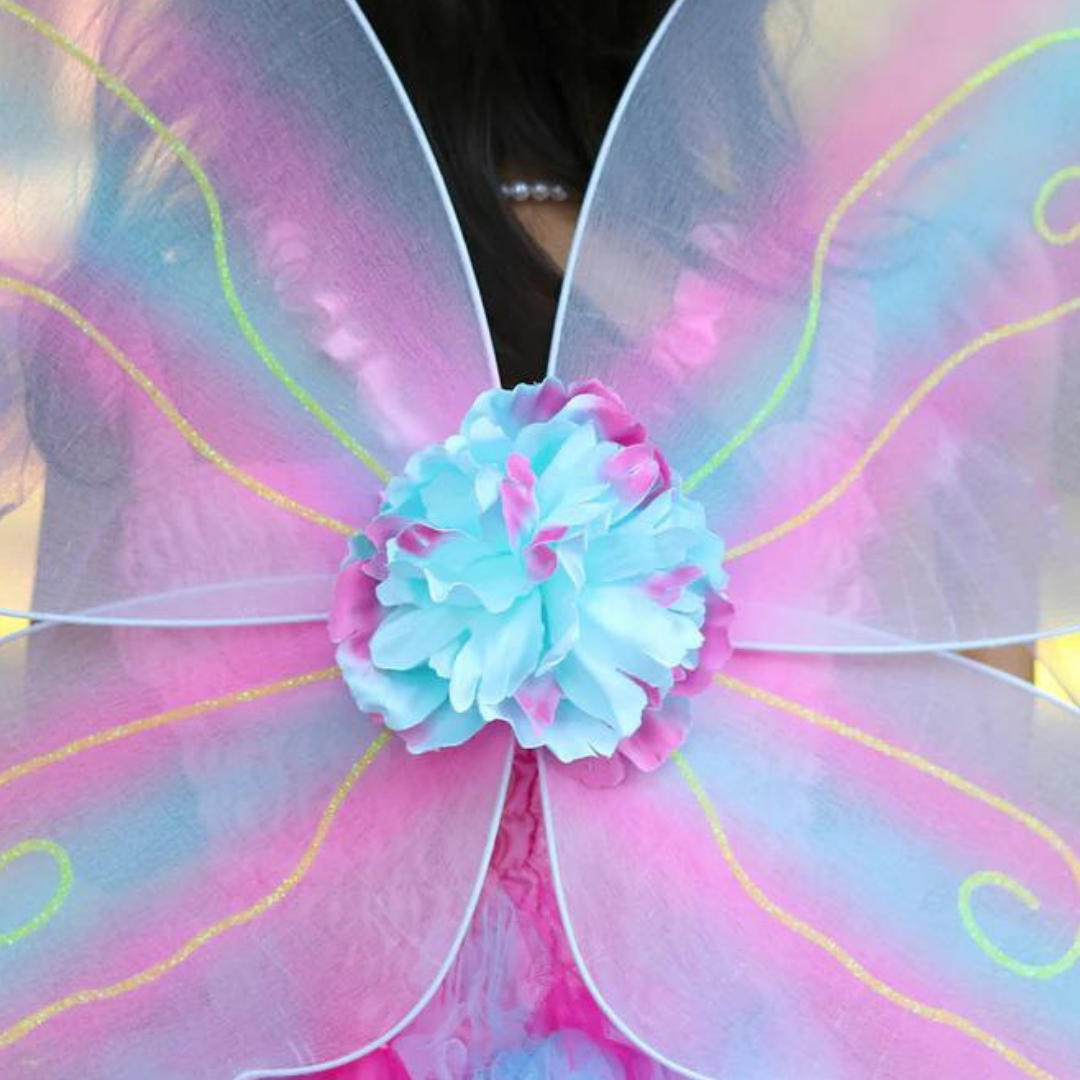 Fucsia costume farfalla con le ali e baby cappuccio Fucsia costume farfalla con le ali e baby cappuccio