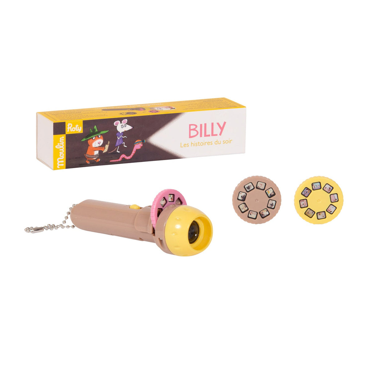 Lampada proietta storie Billy Moulin Roty con dischi intercambiabili e scatola