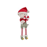 Elfo Jim di Natale Little Dutch 35 cm, bambola morbida con cappello rosso