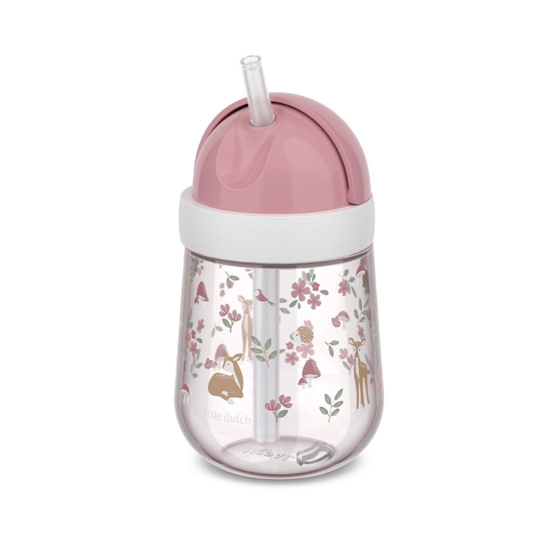 Bicchiere con cannuccia Mepal Mio 300 ml Little Dutch Fairy Garden rosa